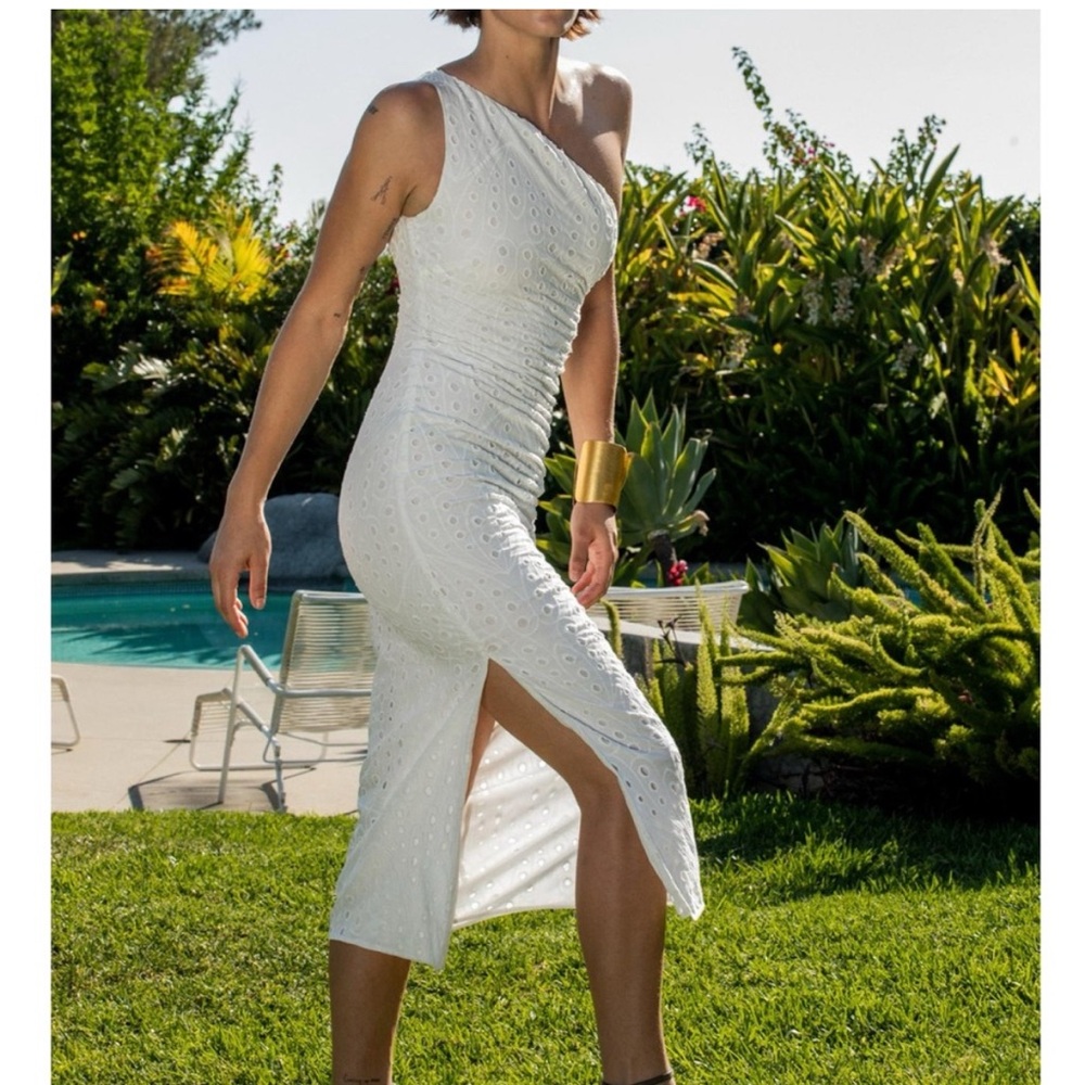 Zara ZW Woman embroidered asymmetric dress NWT size S